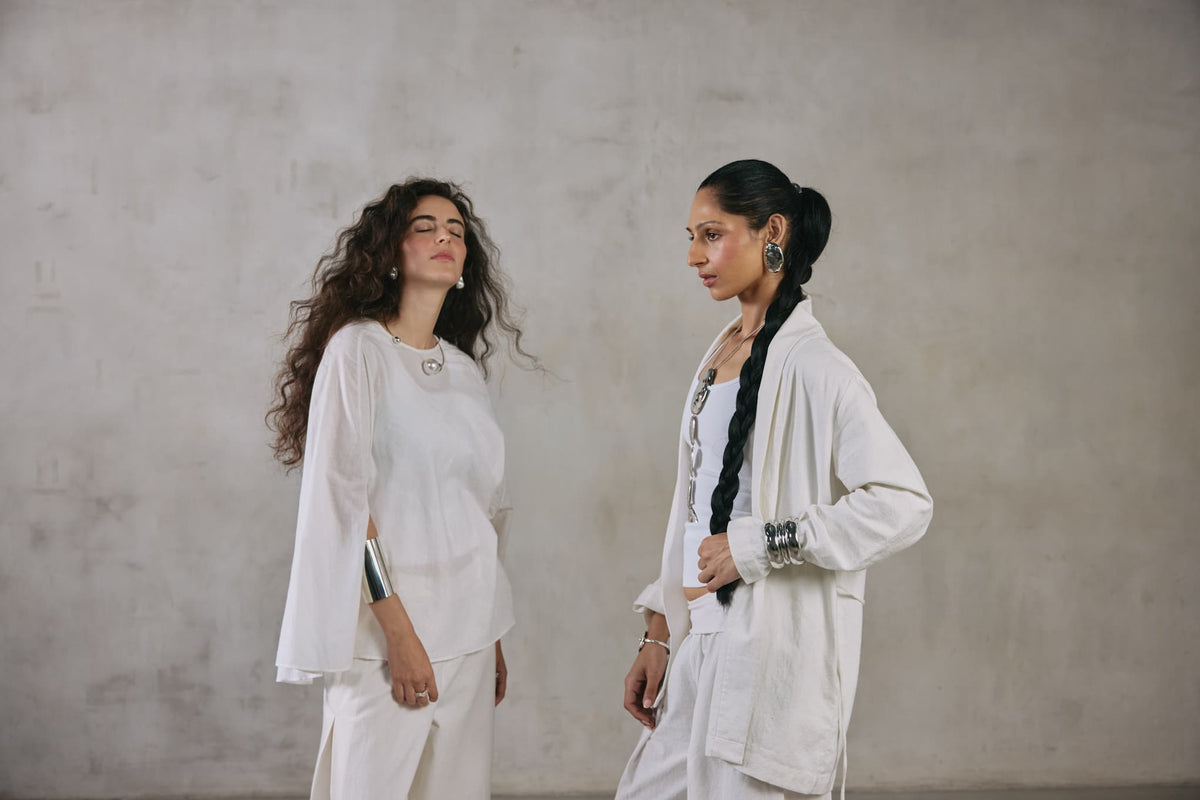 The Cape Poncho in handwoven khadi