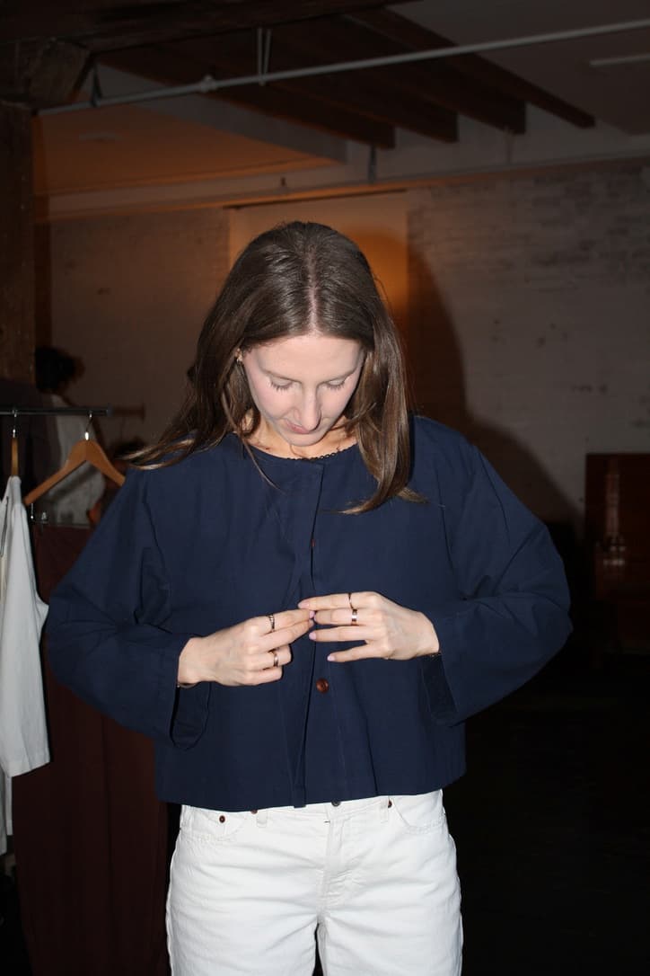 The Lata Cardigan in handwoven khadi