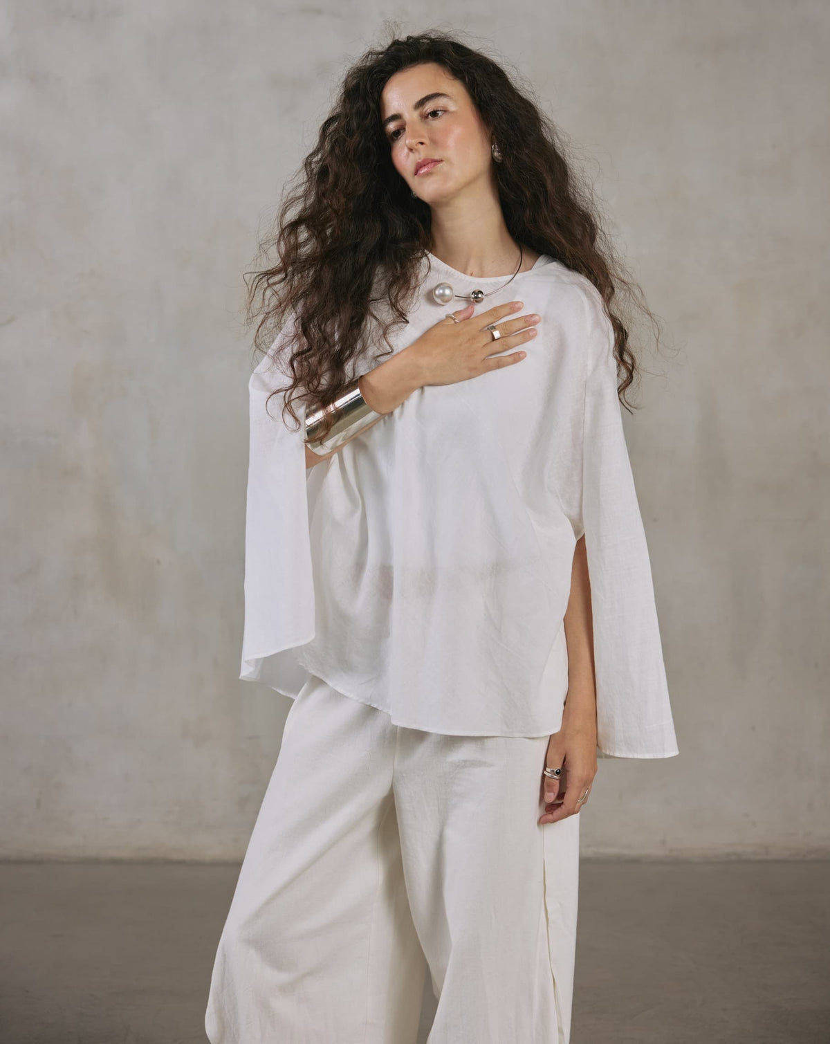 The Cape Poncho in handwoven khadi